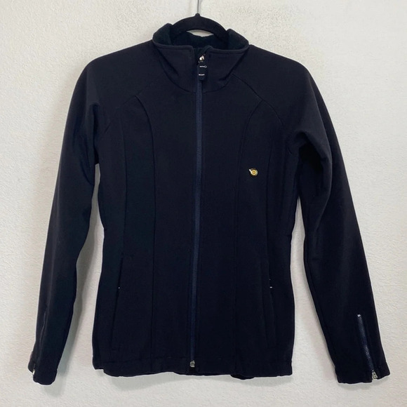Bonfire Snowboarding Company Black Collared Long Sleeve Full Zip Jacket Size S/M - Picture 1 of 8